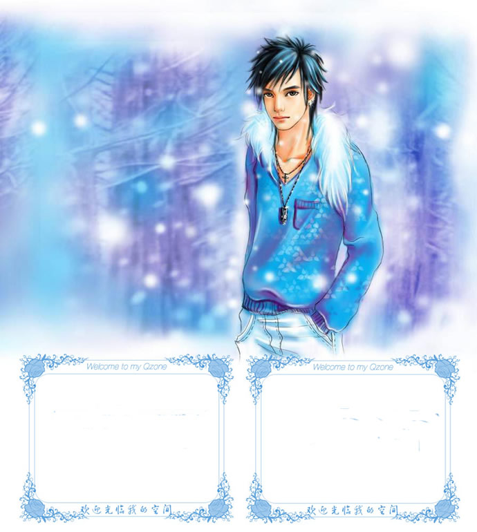 QQ�ռ���ˬ�ĵ���ɫƮѩ����������ͼģ��_����Ʈ�ݵľ���_www.qqtequ.com